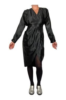 1990s Vintage Made in England Black Party Dress – Size M